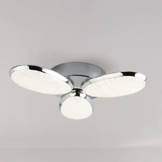 Lori 3 LED Ceiling Light - Chrome, Crystal Sand Glass image