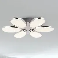 Lori 6 LED Ceiling Light - Chrome, Crystal Sand Glass