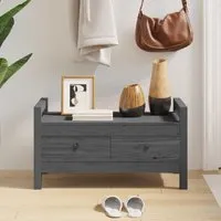 Lorman Hallway Seating Bench with 2 Drawers - Grey, Pine