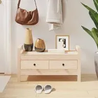 Lorman Hallway Seating Bench with 2 Drawers - Natural, Pine