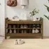 Lorman Shoe Storage Bench with 6 Shelves - Brown, Pine