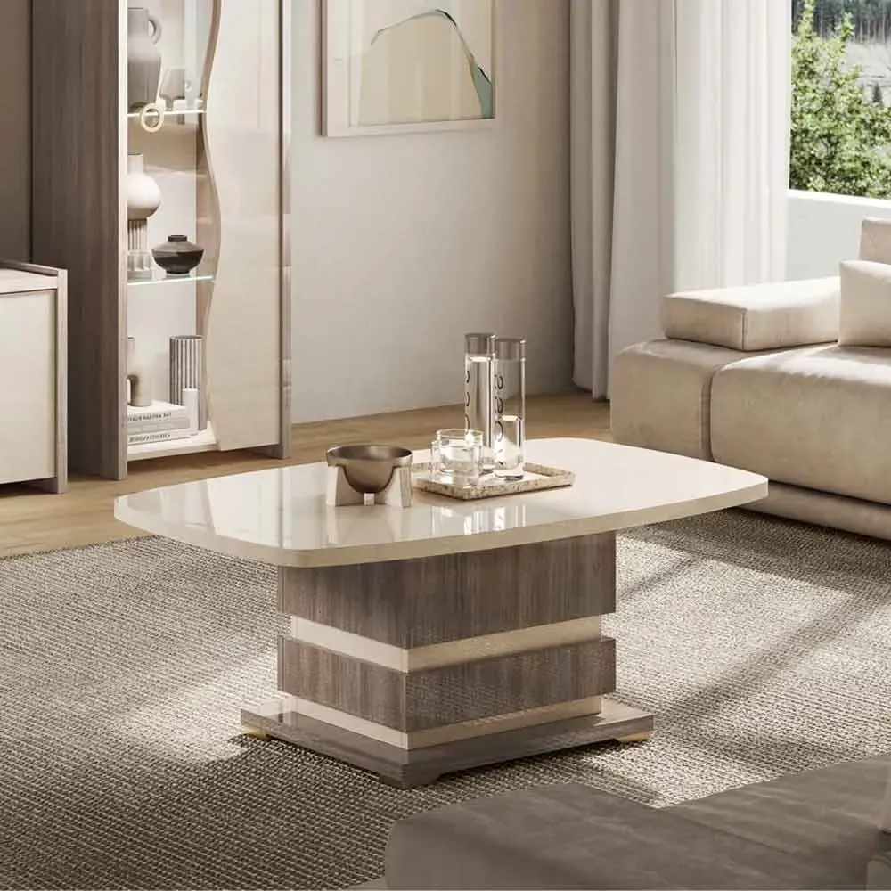 Losea Coffee Table High Gloss - Brown Marble Effect, Melamine product