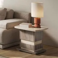Losea Side Table High Gloss - Brown Marble Effect alternate view