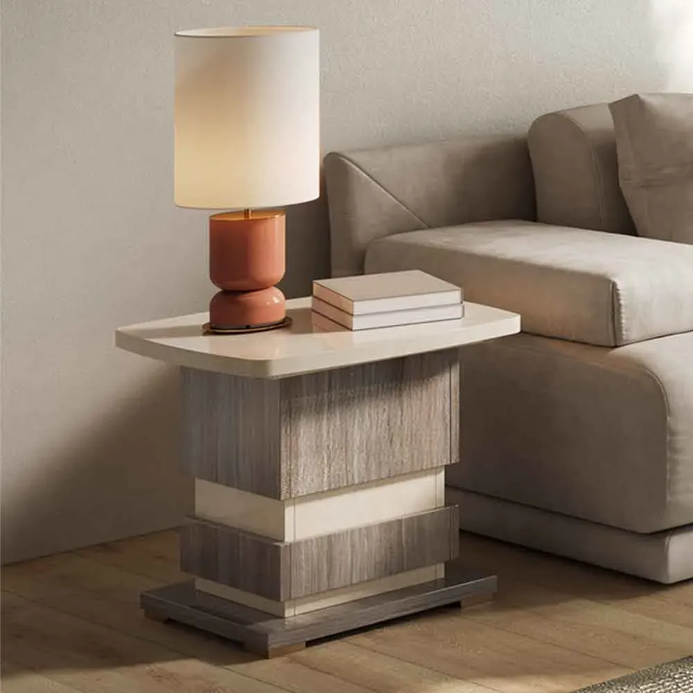 Losea Side Table High Gloss - Brown Marble Effect product