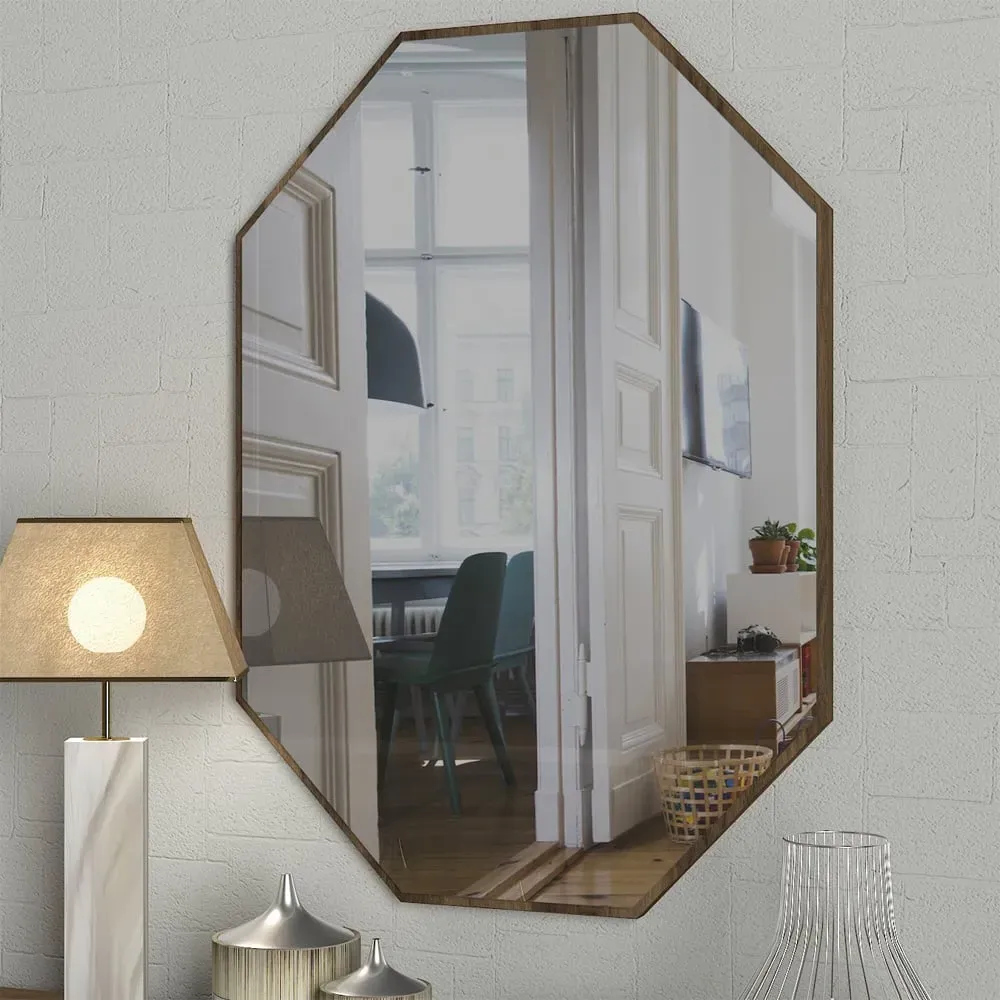 Lost Decorative Wall Mirror - Walnut, Particle Board product