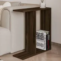 Lotus Side Table - Walnut, Melamine Coated Particle Board alternate view