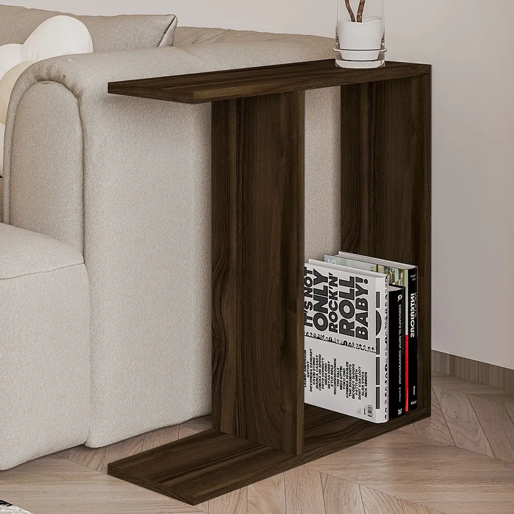 Lotus Side Table - Walnut, Melamine Coated Particle Board product