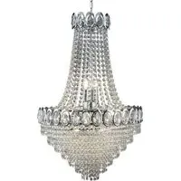 Louis Philipe 11 Light Chandelier - Chrome, Crystal