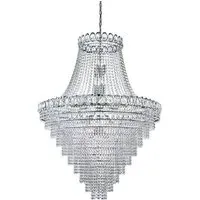 Louis Philipe 28 Light Chandelier - Chrome, Crystal