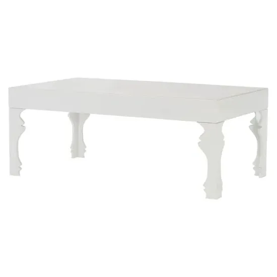 Louis Rectangular Coffee Table - White, High Gloss