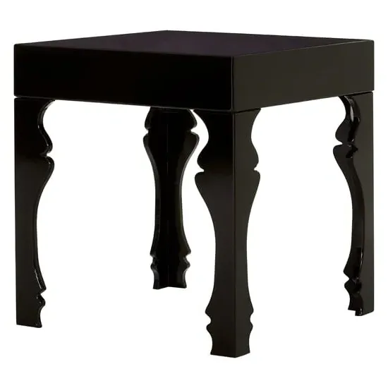 Louis Rectangular Side Table - Black, High Gloss image