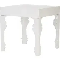 Louis Rectangular Side Table - White, High Gloss