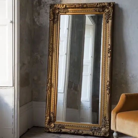 Louisa Rectangular Leaner Mirror - Gold
