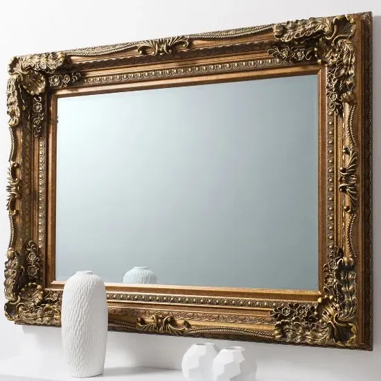 Louisa Rectangular Wall Mirror - Gold