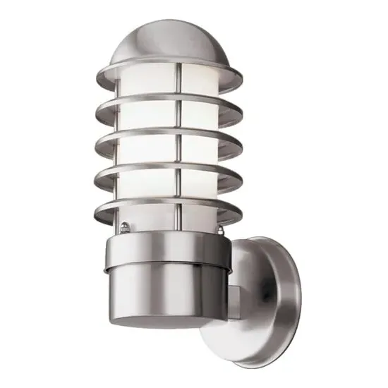 Louvre Outdoor Wall Light - White, Stainless Steel image