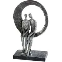 Love Place Poly Design Sculpture - Antique Silver, Grey
