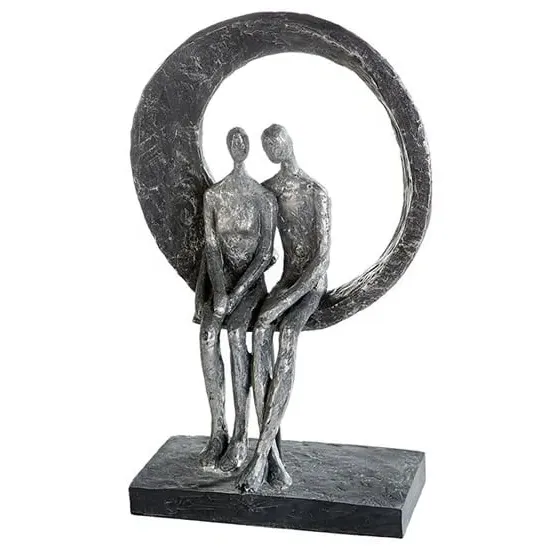 Love Place Poly Design Sculpture - Antique Silver, Grey image