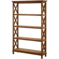 Lovito Four Tier Shelving Unit - Antique Brown, Teak Wood