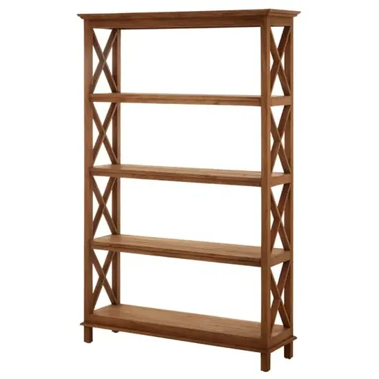 Lovito Four Tier Shelving Unit - Antique Brown, Teak Wood