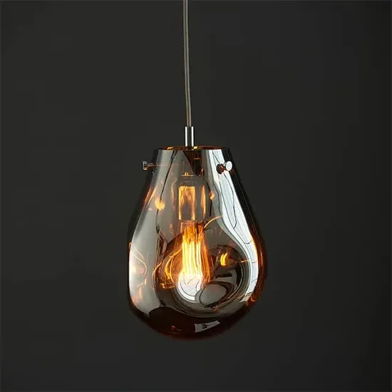 Lowell Blown Glass Ceiling Pendant Light - Chrome image