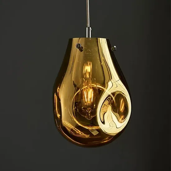 Lowell Blown Glass Ceiling Pendant Light - Gold