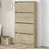 Lowell Shoe Storage Cabinet with 4 Flip-Drawers - Sonoma Oak