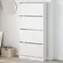Lowell Shoe Storage Cabinet with 4 Flip-Drawers - White