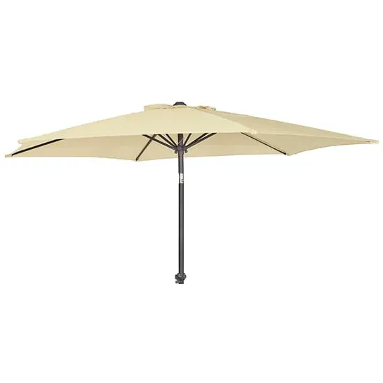 Loxe Round Parasol with Tilt and Crank - Ecru, Olefin