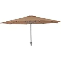 Loxe Round Parasol with Tilt and Crank - Taupe, Olefin