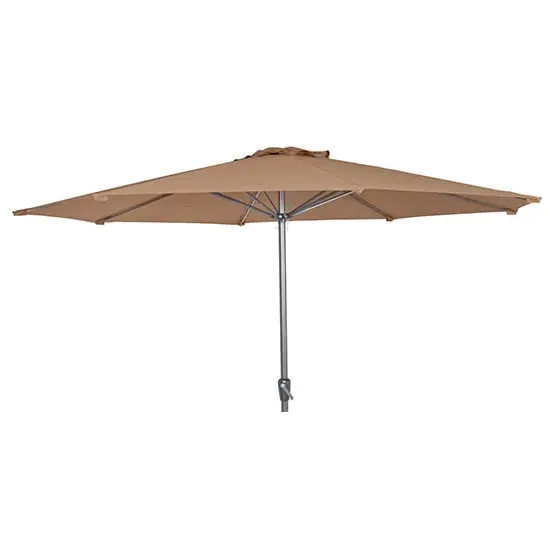 Loxe Round Parasol with Tilt and Crank - Taupe, Olefin