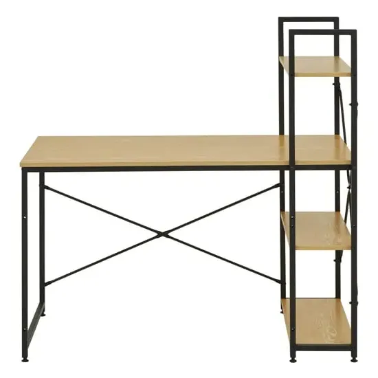 Loxton Laptop Desk with Shelves - Light Yellow, MDF