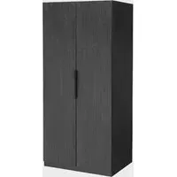 Lucca 2-Door Wardrobe with Soft-Close - Black, MDF
