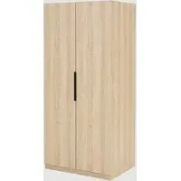 Lucca 2-Door Wardrobe with Soft-Close - Oak, MDF
