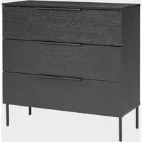 Lucca 3 Drawer Chest - Black, MDF
