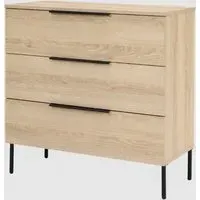 Lucca 3 Drawer Chest - Oak, MDF