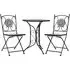 Lucca 3 Piece Mosaic Bistro Set - Grey, Ceramic Tile