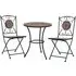 Lucca 3 Piece Mosaic Bistro Set - Orange, Ceramic Tile