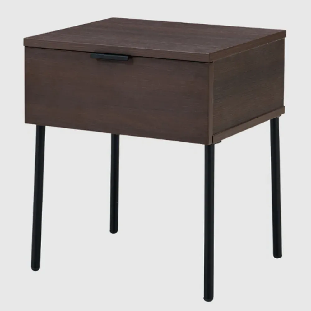 Lucca Bedside Cabinet with 1 Drawer - Espresso, MDF