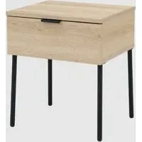 Lucca Bedside Cabinet with 1 Drawer - Oak, MDF