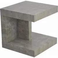 Lucca Square End Table - Light Concrete, Wood