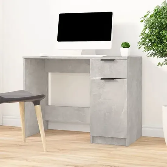 Lucos Laptop Desk with Storage - Concrete Effect image