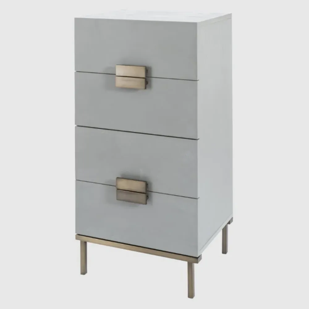 Lucy Tall Chest of 4 Drawers - Grey Oak image