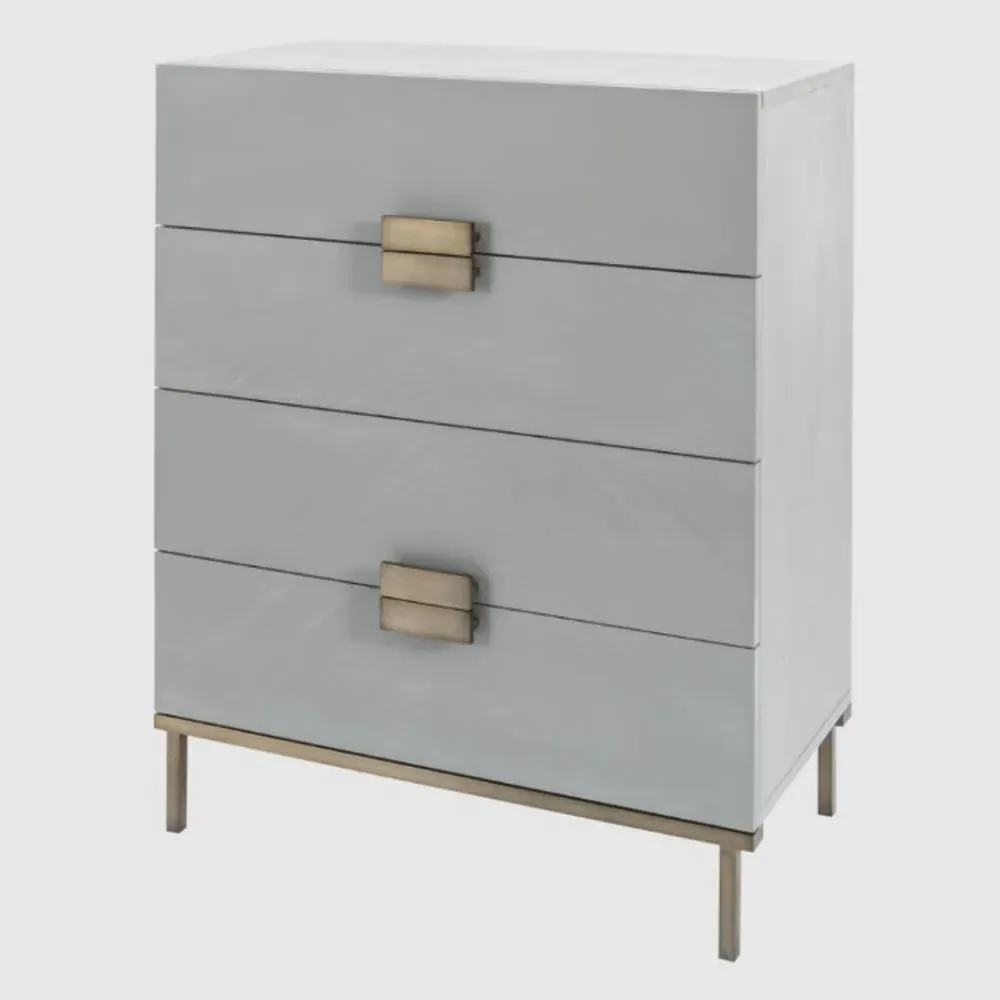Lucy Wide Chest of 4 Drawers - Grey Oak