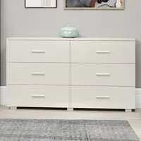 Lufkin 6 Drawer Chest - White, High Gloss