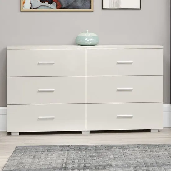 Lufkin 6 Drawer Chest - White, High Gloss