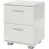 Lufkin Bedside Cabinet with 2 Drawers - White, High Gloss