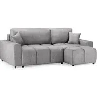 Lufkin L-Shaped Corner Sofa Bed with Storage - Grey, Fabric