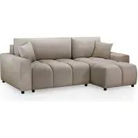 Lufkin L-Shaped Corner Sofa Bed with Storage - Mocha, Fabric