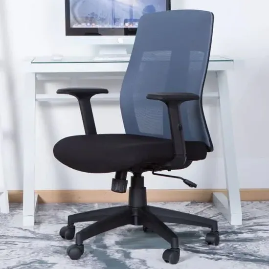Lugano Mesh Office Chair with Adjustable Arms - Grey image