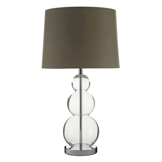 Lukano Table Lamp with Glass Base - Grey, Fabric image